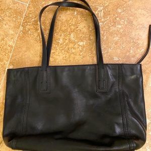Fossil leather tote bag